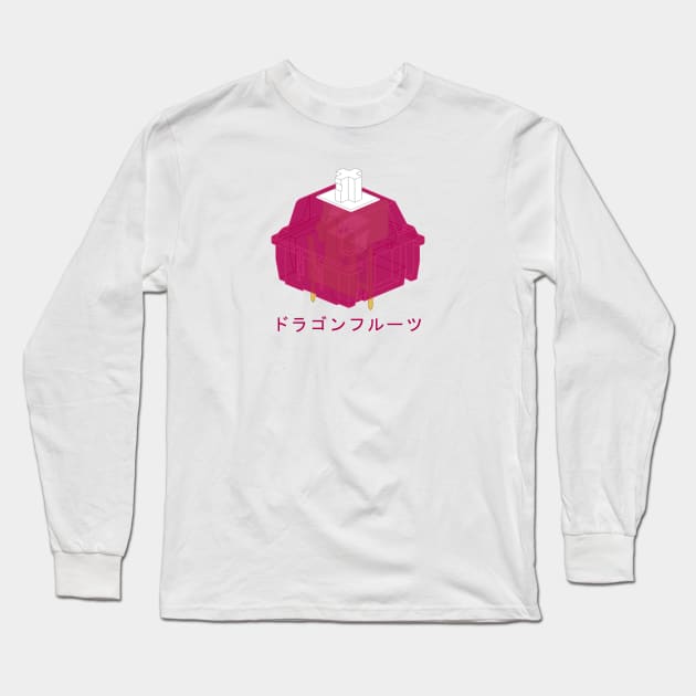 Dragonfruit Mechanical Keyboard Cherry MX Switch with Japanese Writing Long Sleeve T-Shirt by Charredsky